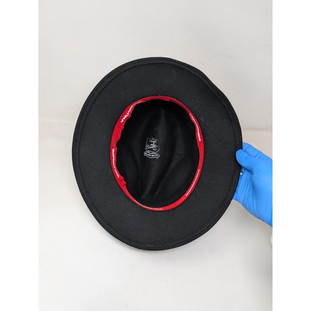 Bollman Hat Co Black Doeskin Felt 100% Wool Fedora Hat Size ‎ 6 7/8 Small 55 CM - Picture 6 of 8